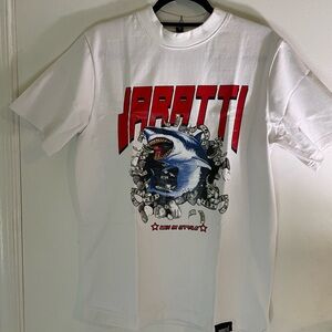 White Graphic Shark T-Shirt by